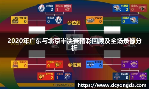 2020年广东与北京半决赛精彩回顾及全场录像分析